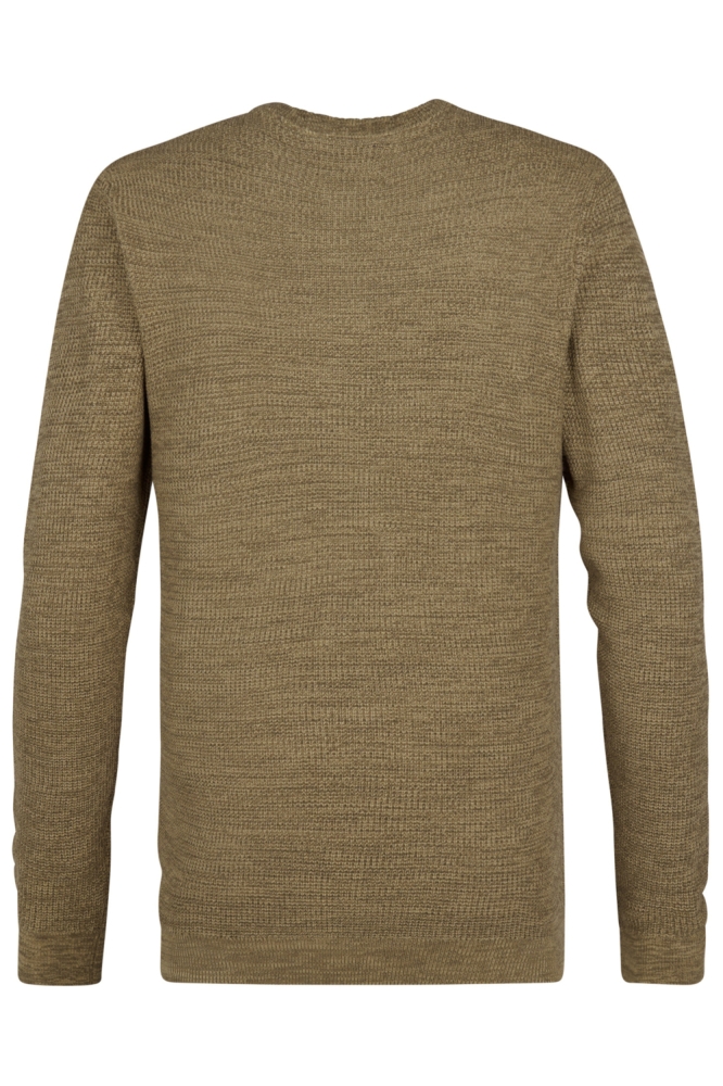 GESTRUCTUREERDE TRUI MET RONDE HALS M 3050 KWR225 7146 Tan